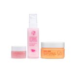 W7 Peachy Clean Makeup Removal, Aftercare & Cleansing Set - Remove Makeup, Moisturise & Soothe Skin and Lips - Including Sweet Dreams Overnight Lip Mask and Watermelon Wave Hydro-Glow Moisturiser