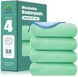 Cosy Family Waterproof Washable Underpads, 34" x 36" - Heavy Absorbency Reusable Bedwetting Incontinence Pads for Adults, Elderly and Pets - Protective Pad, Blue and Green, (Pack of 4)