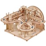 HOTUT Hand Cranked Marble Run Wooden Model Kits, 3D Wooden Puzzle Mechanical Model Kits, Self Assembly Creativity Marble Run Building Kits, Mechanical Model Building Craft for Teens and Adults