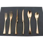 Uniturcky 18/10 Stainless Steel Mirror Polished Copper Flatware Set,Dishwasher Safe,Service for 4