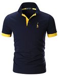 STTLZMC Mens Casual Short Sleeve Polos Tennis Golf Classic Polo Shirts (4XL, Dark Blue)