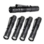 Tileon LED Mini Pocket Flashlight 5PCS Pen Light Flashlight with Clip, 500 LM Small Pen Flashlights for Inspection Work Repair,Hiking Emergency