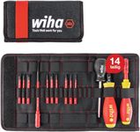 Wiha Drehmoment Schlüssel Schraubendreher Set TorqueVario-S elektrisch (40674) gem. 14tlg. I 0,8-5,0 Nm I inkl. Falttasche I Schlitz,Kreuz,PlusMinus