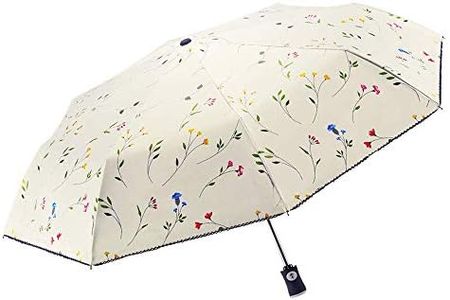 FDJASGY Compact Travel UV Umbrella Rain Umbrellas Blocking UV 99.98% Carnations