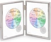 Double Silver Photo Frame 10x8 - Double Picture Frame 8"x10" (20cm x 25cm) for Portrait Photos