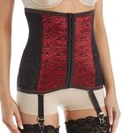 Rago Women's Firm Shaping Fashion Waist Cincher with Removable Garters, Red/Black, Medium (28)