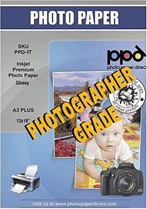 PPD 13x19 Glossy Photo Paper For Inkjet Super Premium 72lbs 280gsm 11.8mil Professional Photographer Grade Instant Dry Fade and Water Resistant x 20 Sheets (PPD-17-20)