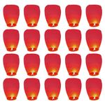 VAIIEYO 20Pack Red Sky Lanterns, Chinese Sky Lantern,100% Biodegradable Wire-Free Fire Paper Lantern to Release in The Sky for Christmas, Halloween, Wishing, Wedding, Birthday, Parties, Memorial