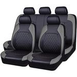 EXOTUF Car Seat Cover Sets for Toyota Corolla 5-door Hatchback E210 2018 2019 2020 2021 2022 2023 2024 2025, Full Leather NonSlip Waterproof Breathable Seat Cushion Protector,Grey