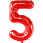 KatchOn, Red Number 5 Balloon - 40 Inch | 5th Birthday Balloons, 5 Year Old Balloon Boy | Birthday Balloon 5 Year Old, 5 Year Balloon For Boy | Red 5 Balloon Number, 5th Birthday Decorations for Boys