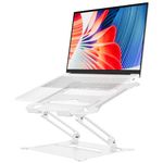 Urmust Laptop Notebook Stand Holder Adjustable Ultrabook Stand Riser Portable Compatible with MacBook Air Pro HP Dell XPS Lenovo All laptops 10-15.6"(Silver)