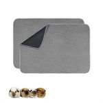 GINIDEAR Guinea Pig Cage Liner, 2 Pack - Washable, Reusable, Leakproof Fleece Bedding Pads for Small Animals with Anti-Slip Bottom - for Midwest Cage/27X39 Area, Gray