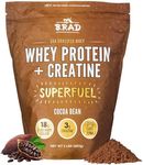 B.rad Superfuel - Grass Fed Whey Protein Isolate Boosted with Creatine Monohydrate | Farm-Fresh, Easy-to-Digest, Clean Ingredients | 2 Pounds | Muscle Support | 100% USA Sourced | Cocoa Bean Flavor