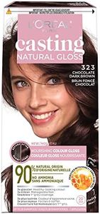L’Oréal Paris Casting Natural Gloss Hair Color, 323 Chocolate Dark Brown, High Shine Hair Gloss, Hair Dye, 1 EA