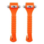 LifeHammer Glow in The Dark Safety Hammer Classic Auto Escape Tool, Orange (Pack of 2)