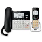 VTech DECT 6.0 1-Handset Corded/Cordless Phone for Home with Answering Machine, Call Blocking, Caller ID, Large Backlit Display, Duplex Speakerphone, Intercom, Landline Line-Power: VG208