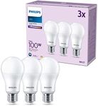 Philips LED Frosted A67 Light Bulb 3 Pack [Cool White 4000K - E27 Edison Screw] 100W, Non Dimmable. for Home Indoor Lighting