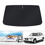 KUST Custom Fit Windshield Sun Shade for BMW X1 E84 Accessories 2011 2012 2013 2014 2015 Sunshade Foldable Sun Visor Protector Blocks UV Rays Keep Your Car Cooler