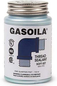 Gasoila - SS04 Soft-Set Pipe Thread Sealant with PTFE Paste, Non Hardening, -100 to 600 Degree F, 1/4 Pint Brush