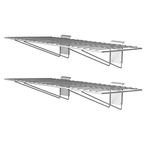 Crownwall Slat Wall Shelves 24-Inch by 12-Inch Steel Wire Bracket Shelf for Storage and Organization | Compatible Slatwall (2-Pack)