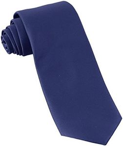 LUTHER PIKE SEATTLE Ties For Men - Satin Solid Color Necktie Tuxedo Formal Men's Neckties Dress Tie - Navy Blue