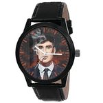 AROA Watch New Watch for Tommy Shelby Peaky Blinders Black Metal Type Analog Black Strap Watch Black Dial for Men Stylish Watch for Boys