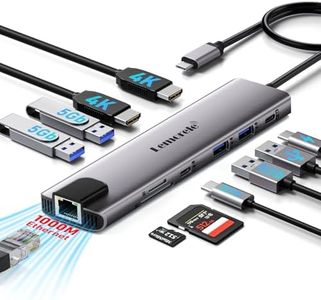 Lemorele 11-in-1 USB C Docking Station Dual 4K HDMI, Gigabit Ethernet, 4 USB Ports, PD 100W Charging, USB-C 3.0 Data, SD/TF Card Reader for MacBook Dell HP Surface Lenovo Windows Laptops