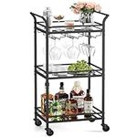 VASAGLE Bar Cart Black, Home Bar Se