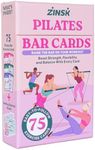 Zinsk 75 Pilates Bar Exercise Deck – Home Workouts for Upper, Lower Body, & Core – Big 3x5 Cards with Instructions & Easy-to-Read Text – Portable Kit Including a Pamphlet with 8 Workout Routines