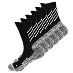 Anti-slip Athletic Sock Men Women Grip Soccer Sock Hospital Non skip Slipper Sock Basketball Yoga Gym Fitness Hiking Black&Grey L 3P