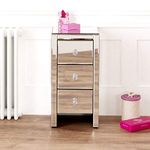 The Furniture Market Venetian Mirrored 3 Drawer Slim Bedside