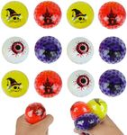 DIYASY 12 Halloween Stress Balls, 4 Styles Fidget Squishy Balls for Halloween Party Favors Kids Goody Treat Bag Fillers