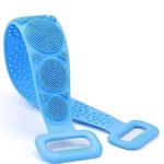 Dealsure Silicone Body Back Scrubber, Double Side Bathing Brush for Skin Deep Cleaning Massage, Dead Skin Removal Exfoliating Belt for Shower, for Men & Women (Multicolor)