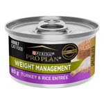 Purina Pro Plan Weight Management Wet Cat Food, Turkey & Rice Entree - 156 g Can (24 Pack)