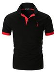 STTLZMC Mens Casual Short Sleeve Polos Tennis Golf Classic Polo Shirts,Black,M