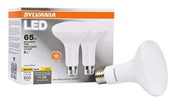 Sylvania, 65W Equivalent, LED Light Bulb, BR30 Lamp, 2 Pack, Soft White, Energy Saving & Dimmable, Value Series, Medium Base, Efficient 9W, 2700K