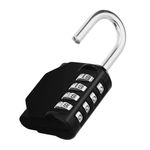 ZHEGE Combination Locker Padlock, 4 Digit Coded Padlock, Gym Lock, School Locker Lock, Weatherproof Combination Lock Outdoor (Black)