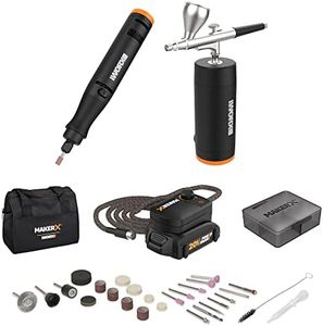 Worx MAKERX WX992L 20V 2pc Crafting Tool Combo Kit - Rotary Tool + Air Brush