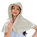 SANNIDHI® Women's Sun Hat UPF 50+ Ultra Wide Brim Sun Hat with 360° Coverage Neck Flap Breathable Cotton Shawl Hat Sun Hat for Women for Beach, Outdoor Work, Walking, Travel