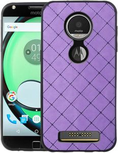 ELISORLI Compatible with Moto Z Play Case Rugged Thin Slim Cell Accessories Anti-Slip Fit Rubber TPU Mobile Phone Protection Soft Full Body Cover for Motorola ZPlay MotoZPlay Droid Women Men Purple