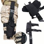 Drop Leg Holster AGPTEK Tactical Army Black Adjustable Military Airsoft Pistol/Gun Drop Leg Thigh Holster Right Handed with Magezine Pouch…