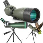 25-75x70 HD Spotting Scope with BAK4 Prism FMC Lens, IPX7 Floating Fully Waterproof Spotting Scopes for Target Shooting Birding Wildlife Viewing Stargazing, Tripod Phone Adapter Carrying Bag(Green)