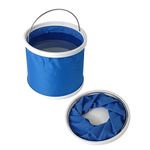 kesig 11L Portable Foldaway Water Bucket for Camping Fishing Boating Fold Size 27X24.5CM, Open Size 4X24.5CM