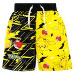 Pokemon Swim Shorts | Pikachu Boys Swim Shorts | Pokeball Boys Swim Trunks | Boys Swimsuit | Size 4