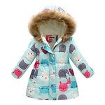 ADMAY Toddler Kids Snowsuit Fleece Down Jacket For Infant Boys Girls Zipper Thicken Hooded Coat Ski Suit Windproof Warm Jumpsuit Outwear