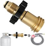 Propane Tank Adapter, Propane Hose Adapter, Propane POL Gas Bottle Filling Adapter, Convert POL to QCC1 / Type 1, Brass Solid, Easy to Install (With handwheel)