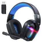 Fachixy「2024 New」2.4G Wireless Pro Gaming Headset with Mic for PS5 - Bluetooth Gaming Headphones with 50Hr Battery & 3D Stereo Sound - Compatiable with PC, PS4, Mac, Switch, Mobile