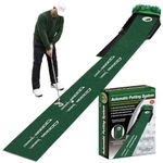 JIMITOP Putting Green Indoor - Golf Putting Mat boasts genuine green speed and a wrinkle-free surface. Practice Putting Mat with lenticular 3D backplate, Alignment Guides and Ball Return