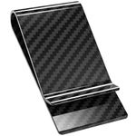 Travelambo Carbon Fiber Money Clip Front Pocket Wallet Minimalist Wallet Slim Wallet Credit Business Card Holder (CB black)