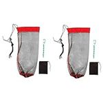 INOOMP 2 Sets Folding Fish Basket Bait Tank Drawstring Fish Net Fishing Net Live Bait Bucket with Aerator Portable Fishing Pouch Minnow Bucket Fish Bag Kayak Aluminum Alloy High Capacity